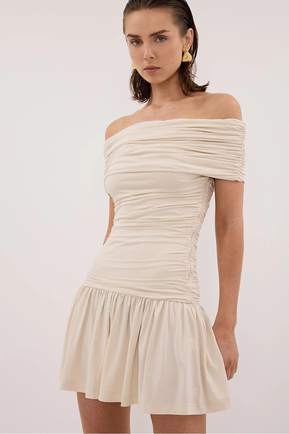 FEZ BONE OFF SHOULDER MINI DRESS - Image 6