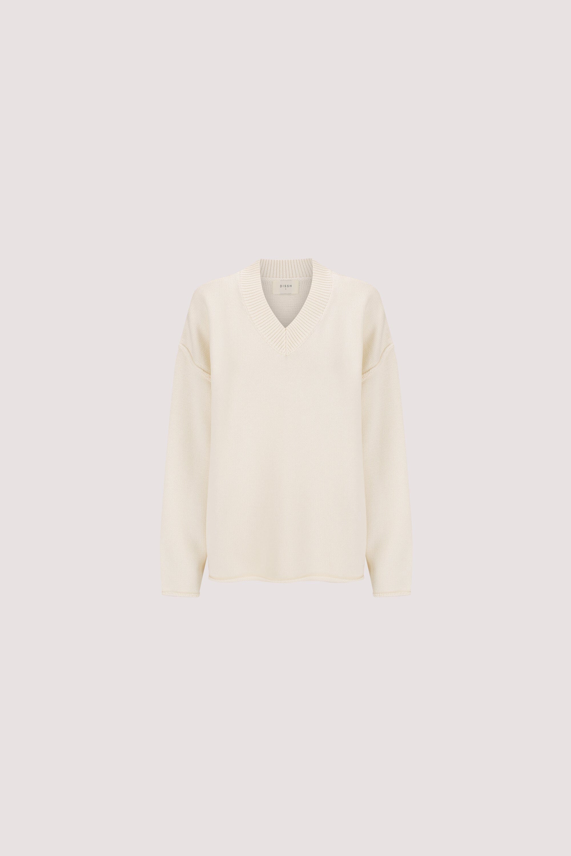 FLINT CREAM V NECK KNIT JUMPER - Image 8
