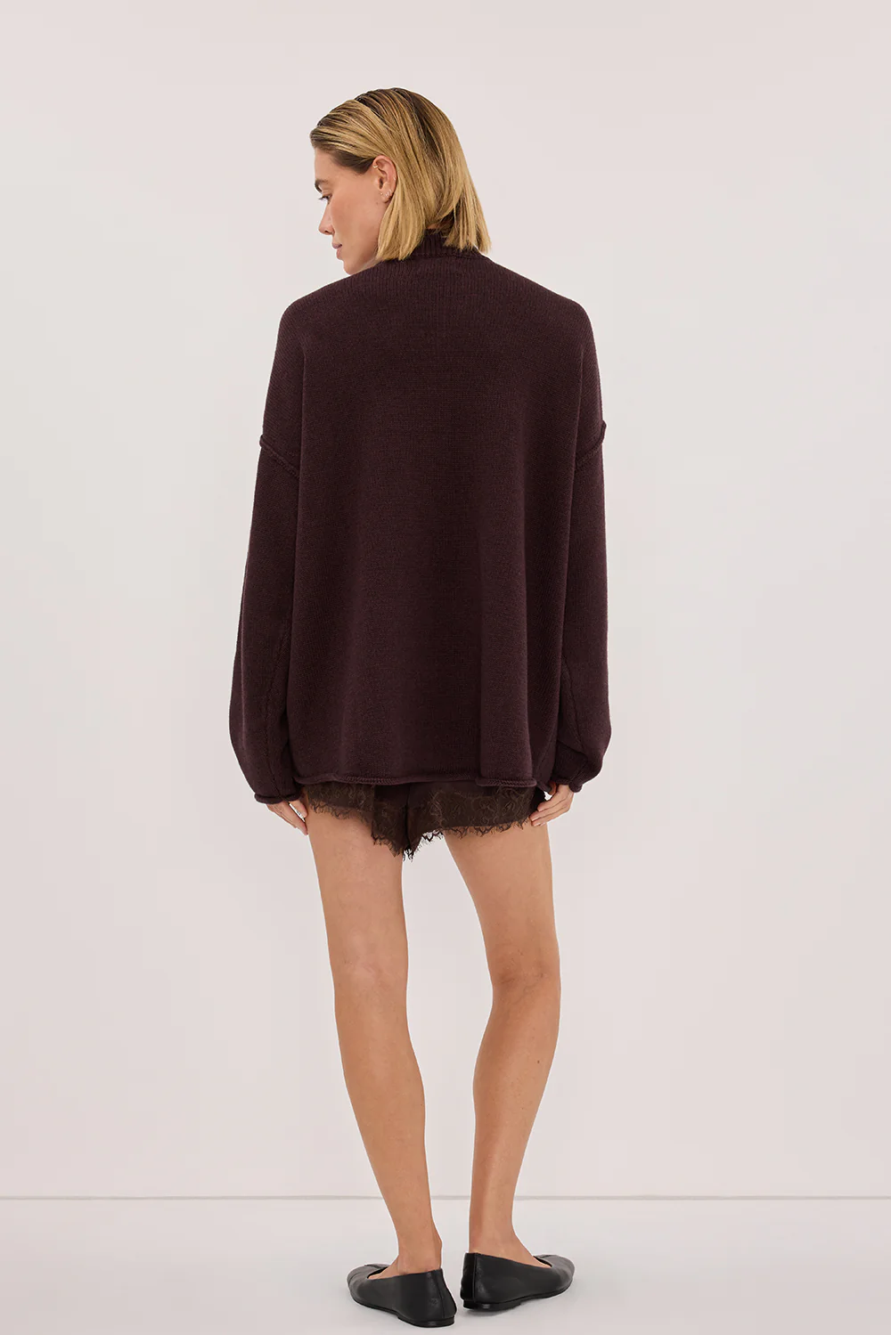 FLINT PLUM V NECK KNIT JUMPER - Image 6