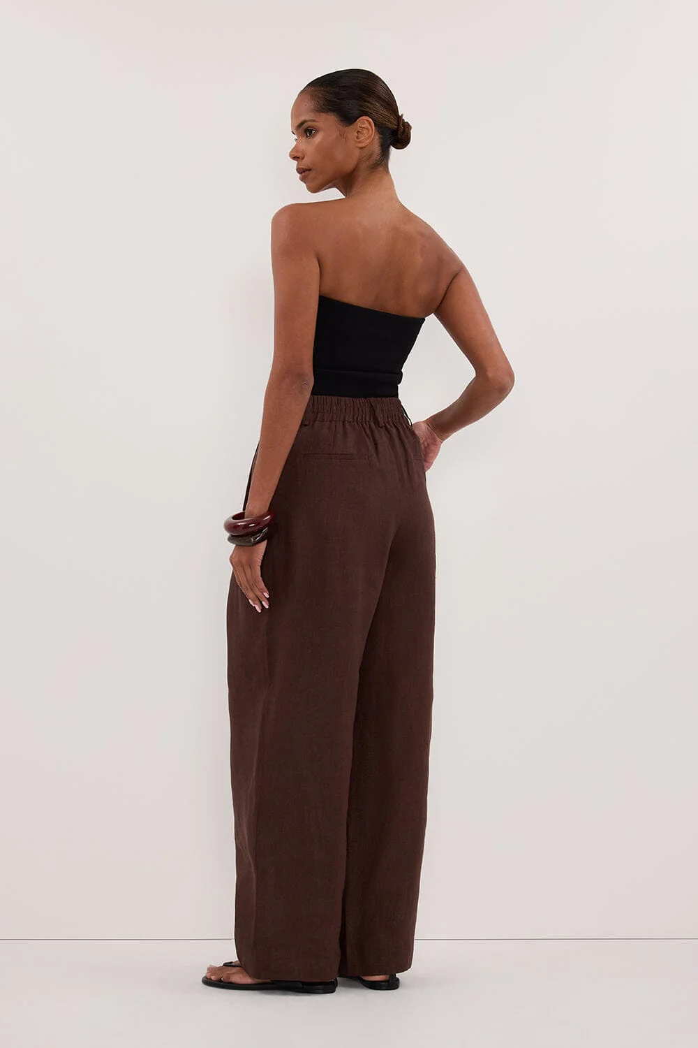 FRAN COCOA CHOC LINEN PANT - Image 4