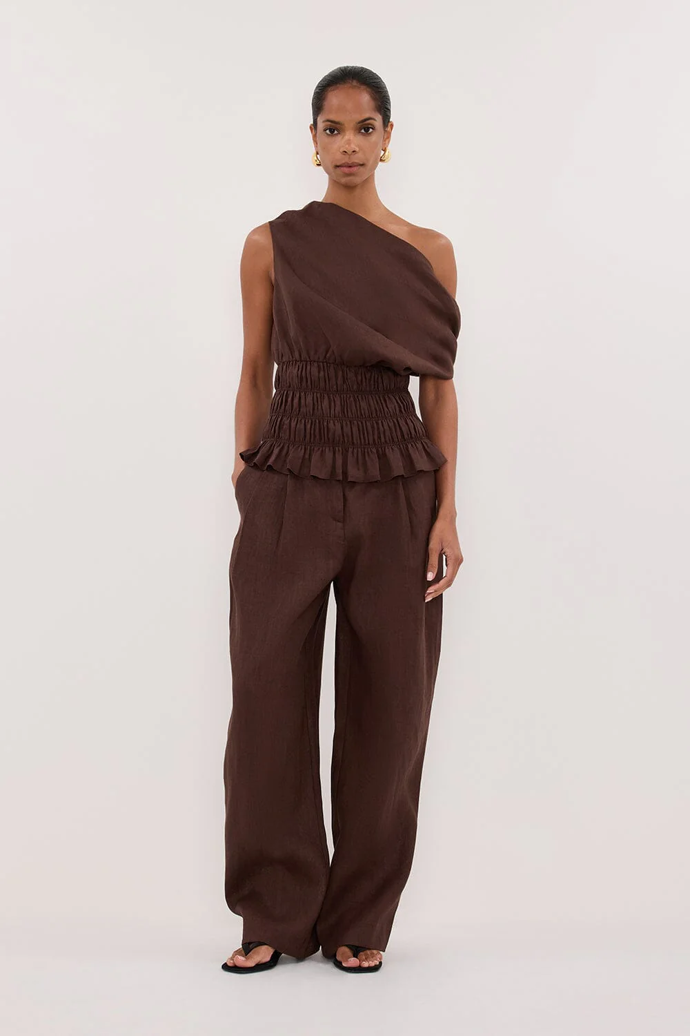 FRAN COCOA CHOC LINEN PANT - Image 6