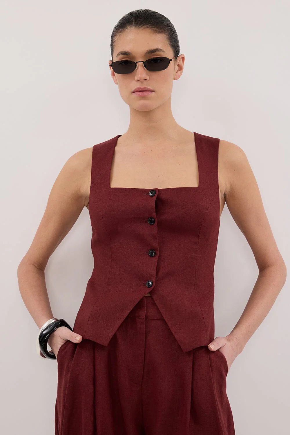 FRAN SAHARA LINEN VEST - Image 2
