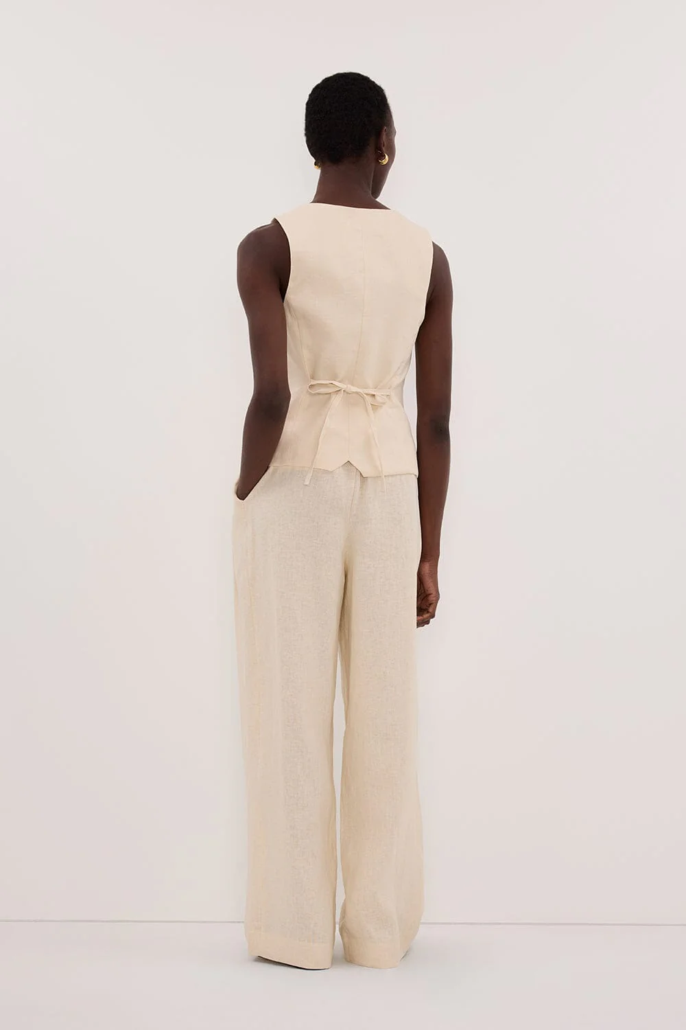 FRAN SANDSTONE LINEN VEST - Image 7