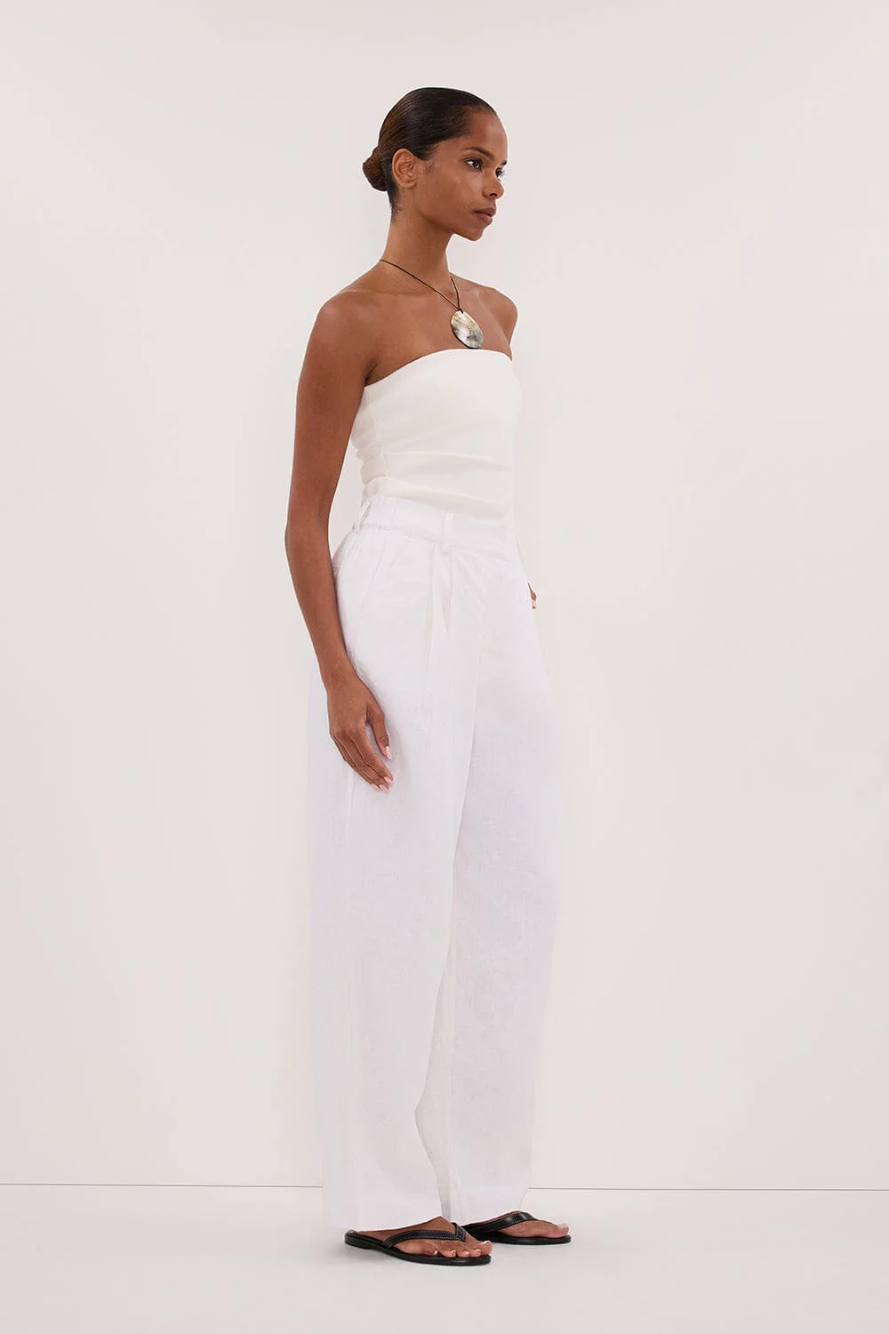 FRAN WHITE LINEN PANT - Image 3