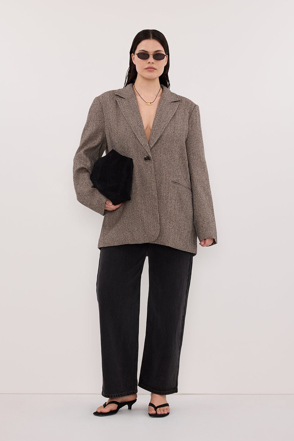FRANKIE CHOC OVERSIZED TWEED BOYFRIEND BLAZER - Image 6