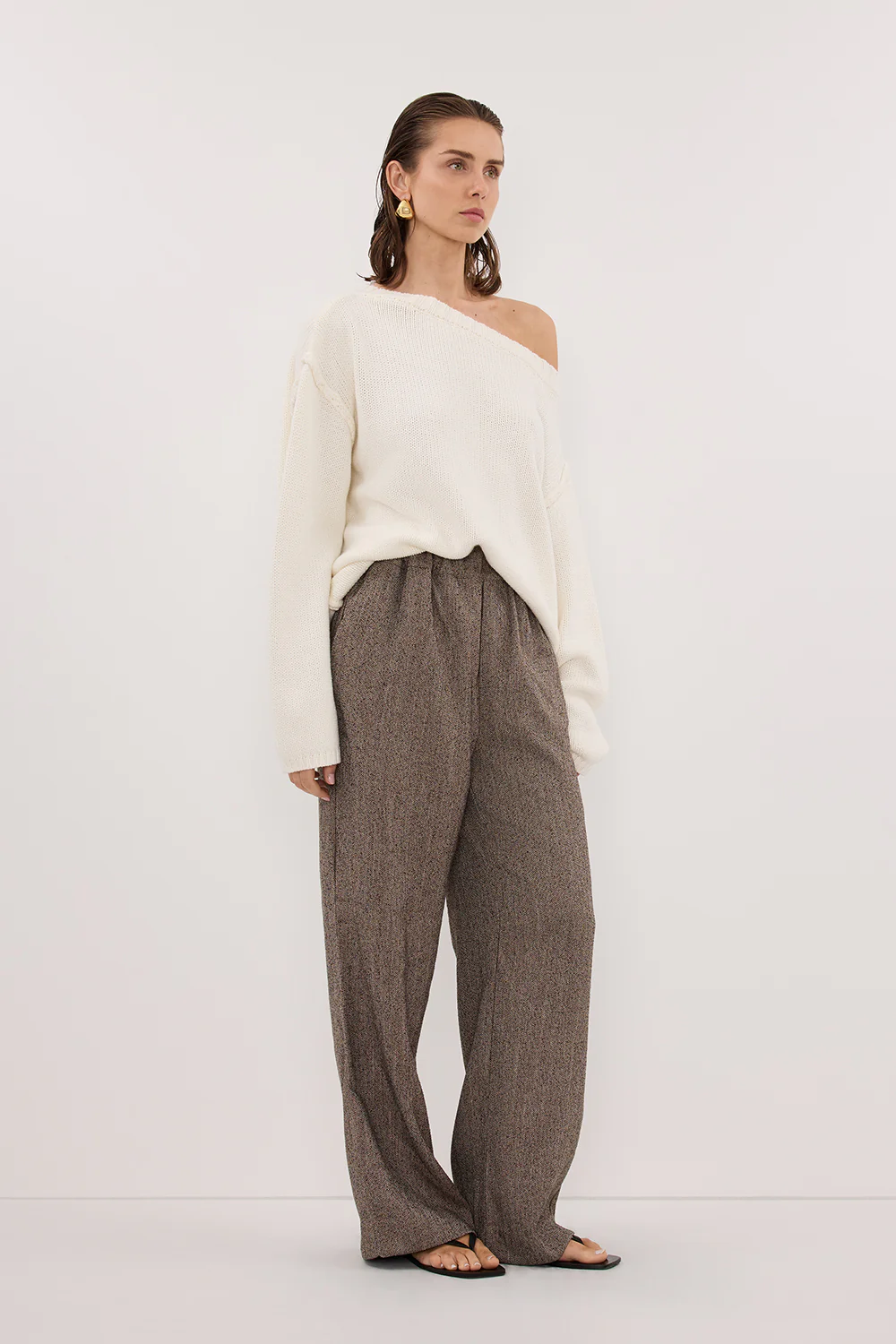 FRANKIE CHOC TWEED PANT - Image 3