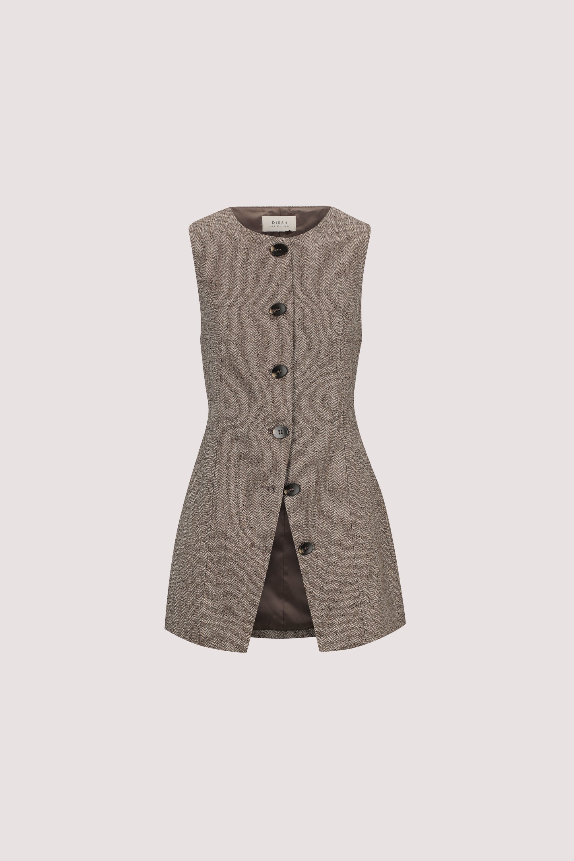 FRANKIE CHOC TWEED TUNIC VEST - Image 6