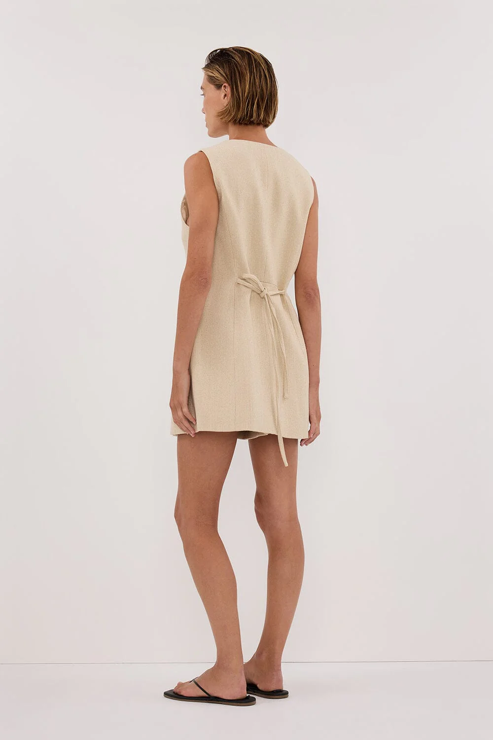 FRANKIE OAT TWEED TUNIC VEST - Image 5