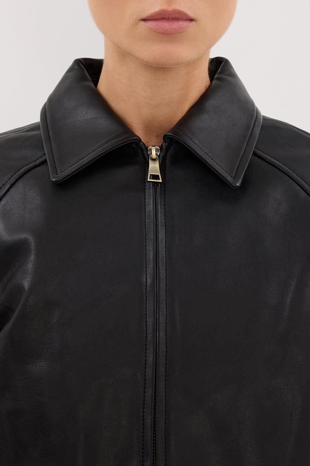 FREYA BLACK CROPPED LEATHER JACKET - Image 6