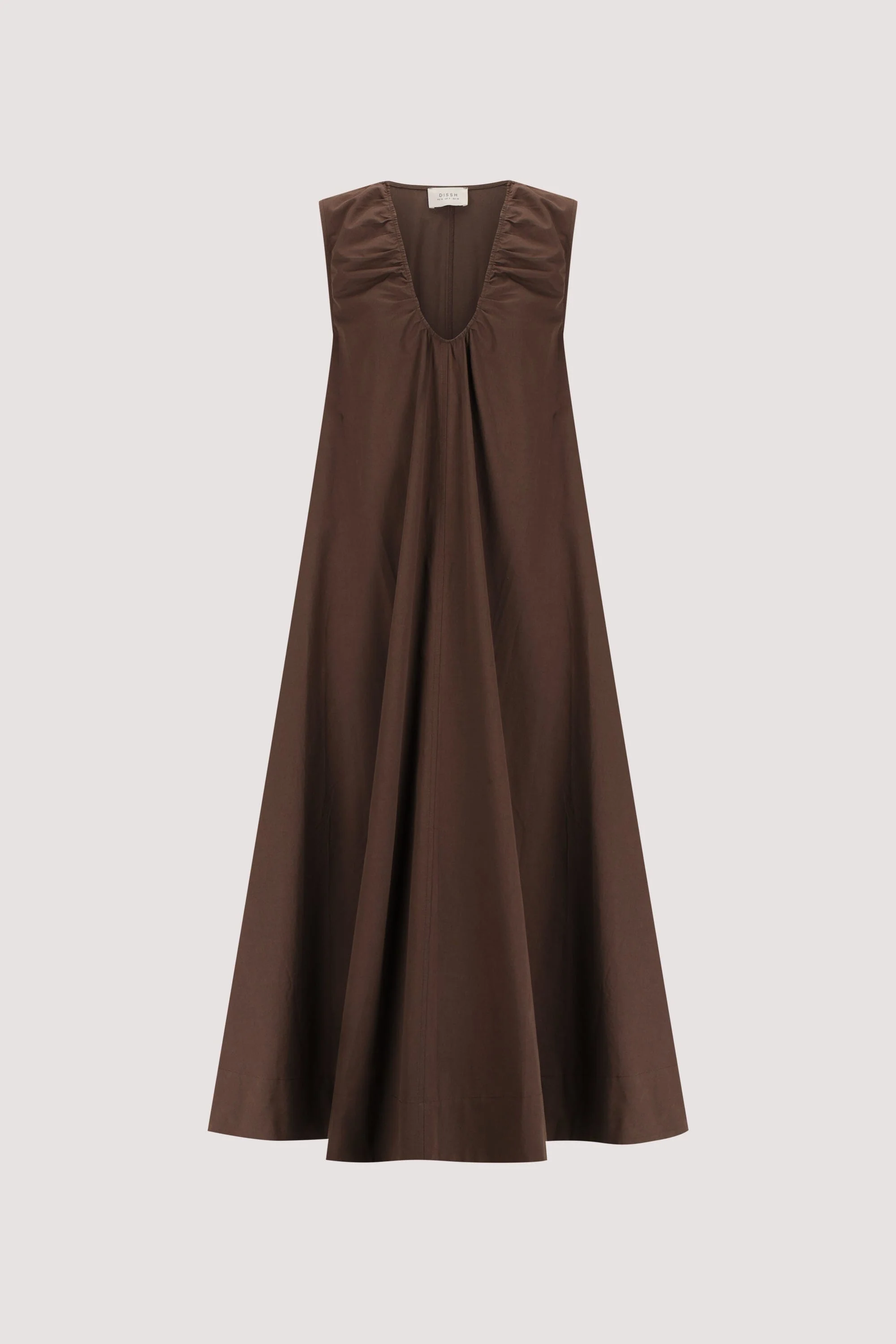 GABBY BITTER CHOC OVERSIZED COTTON MIDI DRESS - Image 7