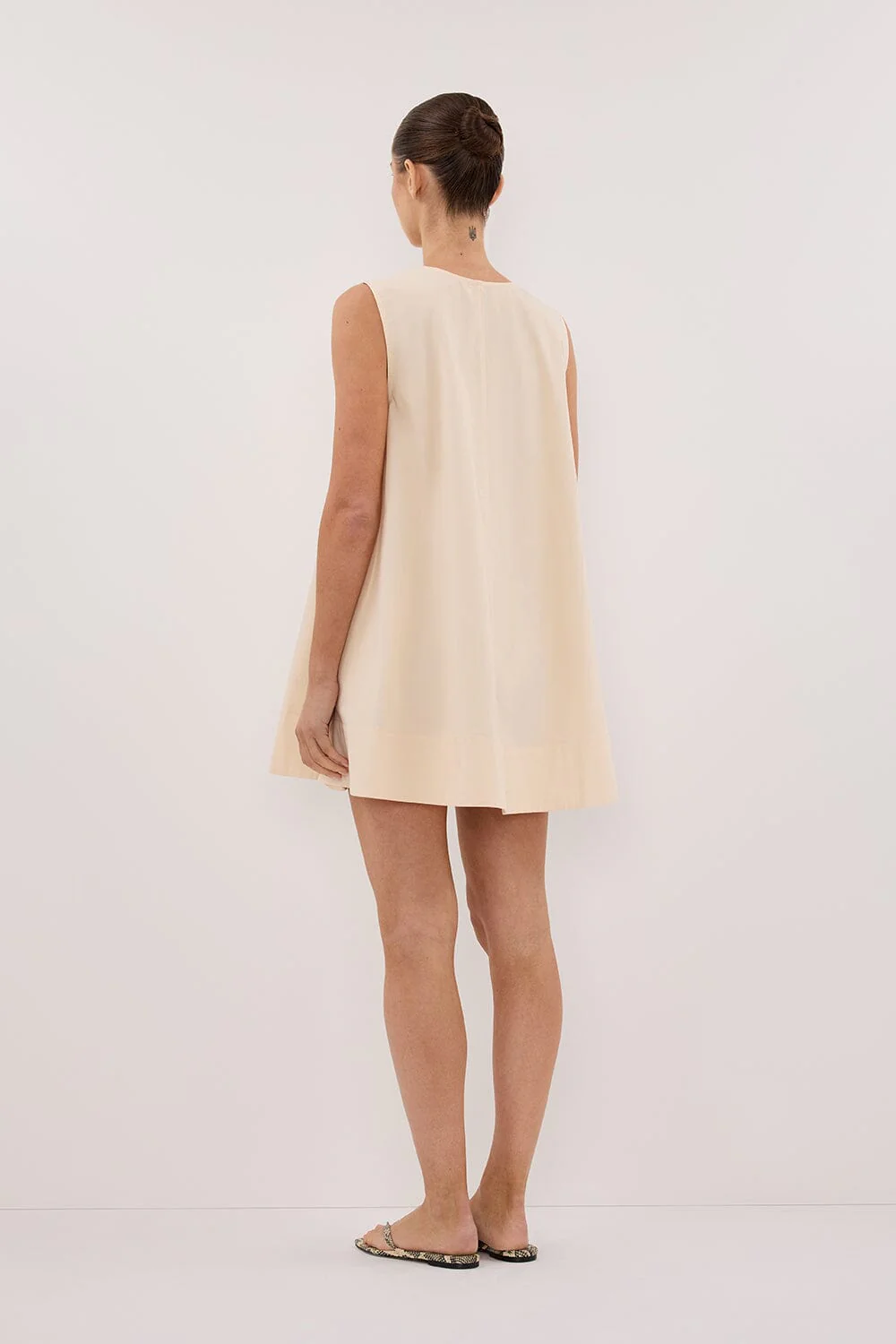 GABBY BUTTERMILK OVERSIZED COTTON MINI DRESS - Image 4