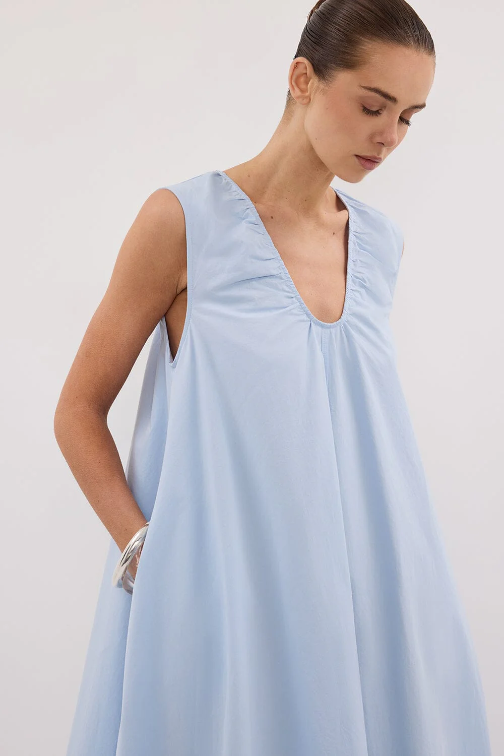 GABBY CORNFLOWER OVERSIZED COTTON MIDI DRESS - Image 6