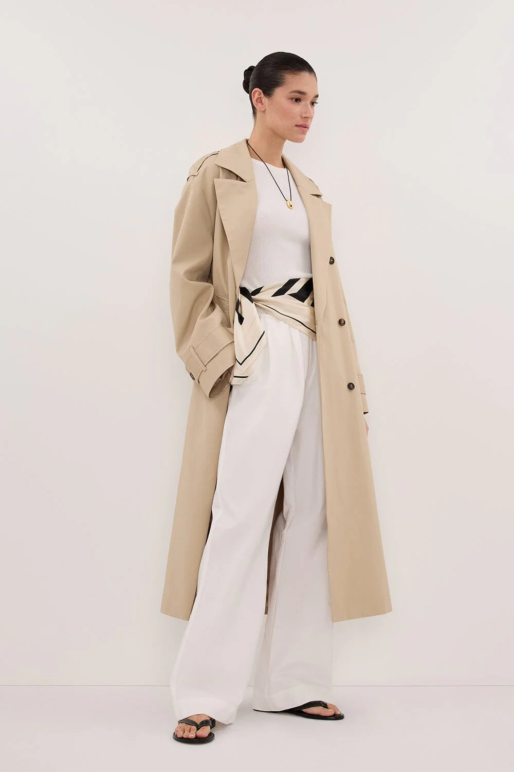 GABRIEL NATURAL BELTED TRENCH COAT - Image 3