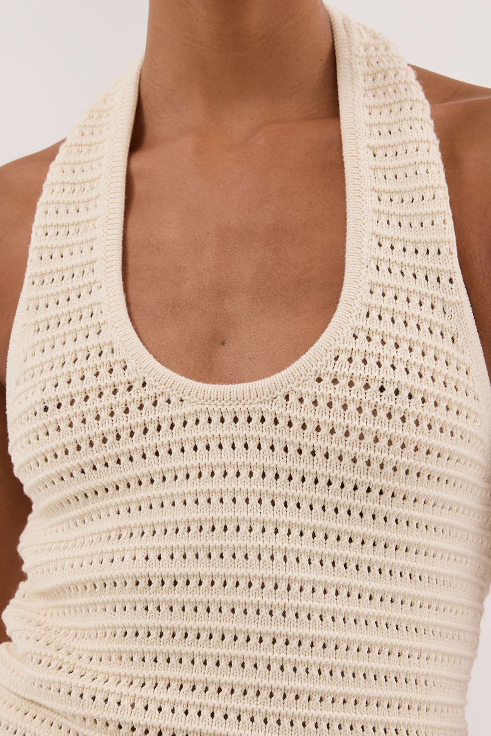 GINA CREAM HALTER CROCHET TOP - Image 5