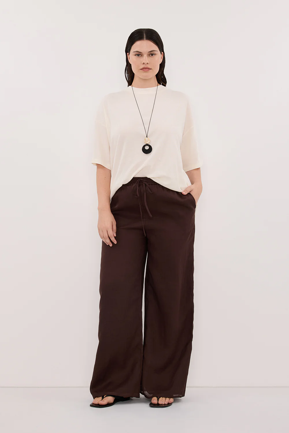 GINNY BURNT CHOC RAMIE PANT - Image 6