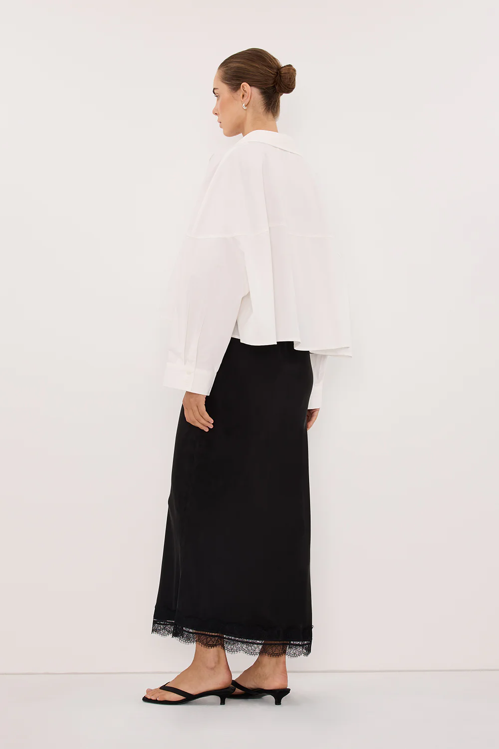 GOLDIE WHITE CROPPED COTTON SHIRT - Image 4