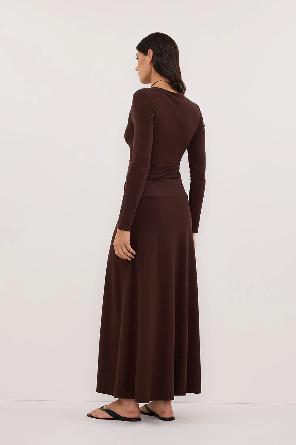 HADLEY CHOC LONG SLEEVE TWIST TOP - Image 4