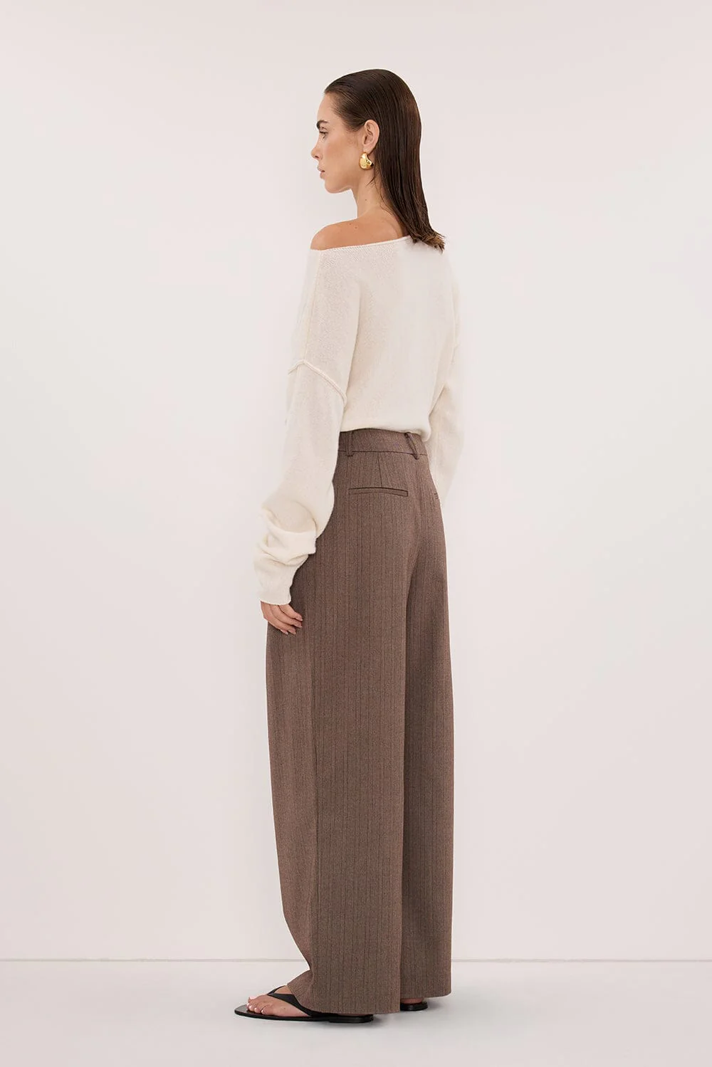 HAILEY CHOC STRIPE RELAXED PANT - Image 4