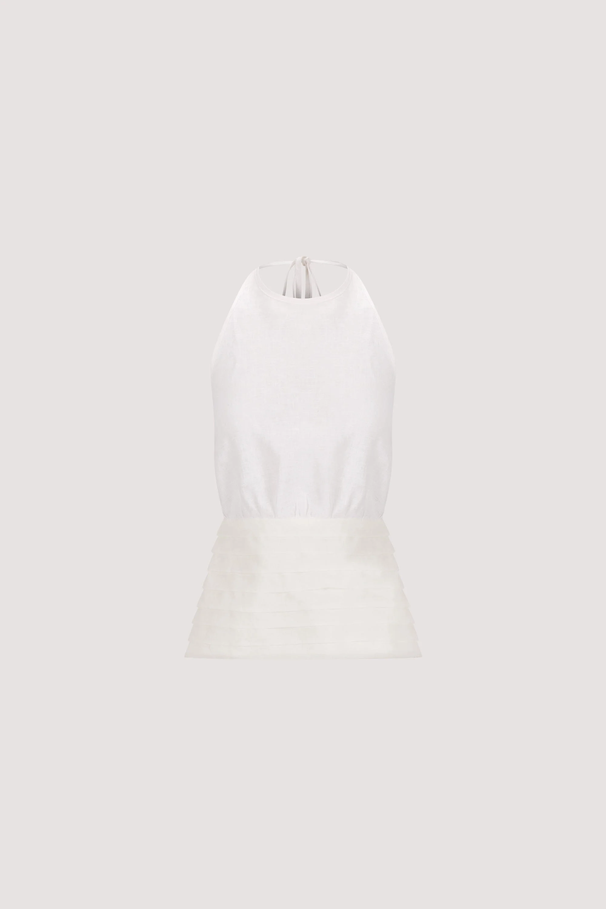 HALLIE WHITE LINEN HALTER TOP - Image 7