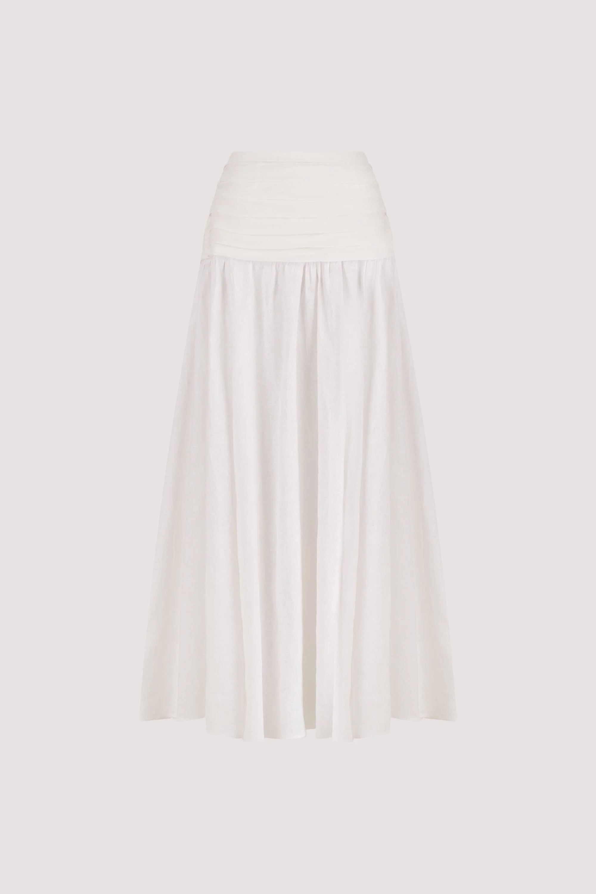 HALLIE WHITE LINEN MIDI SKIRT - Image 6