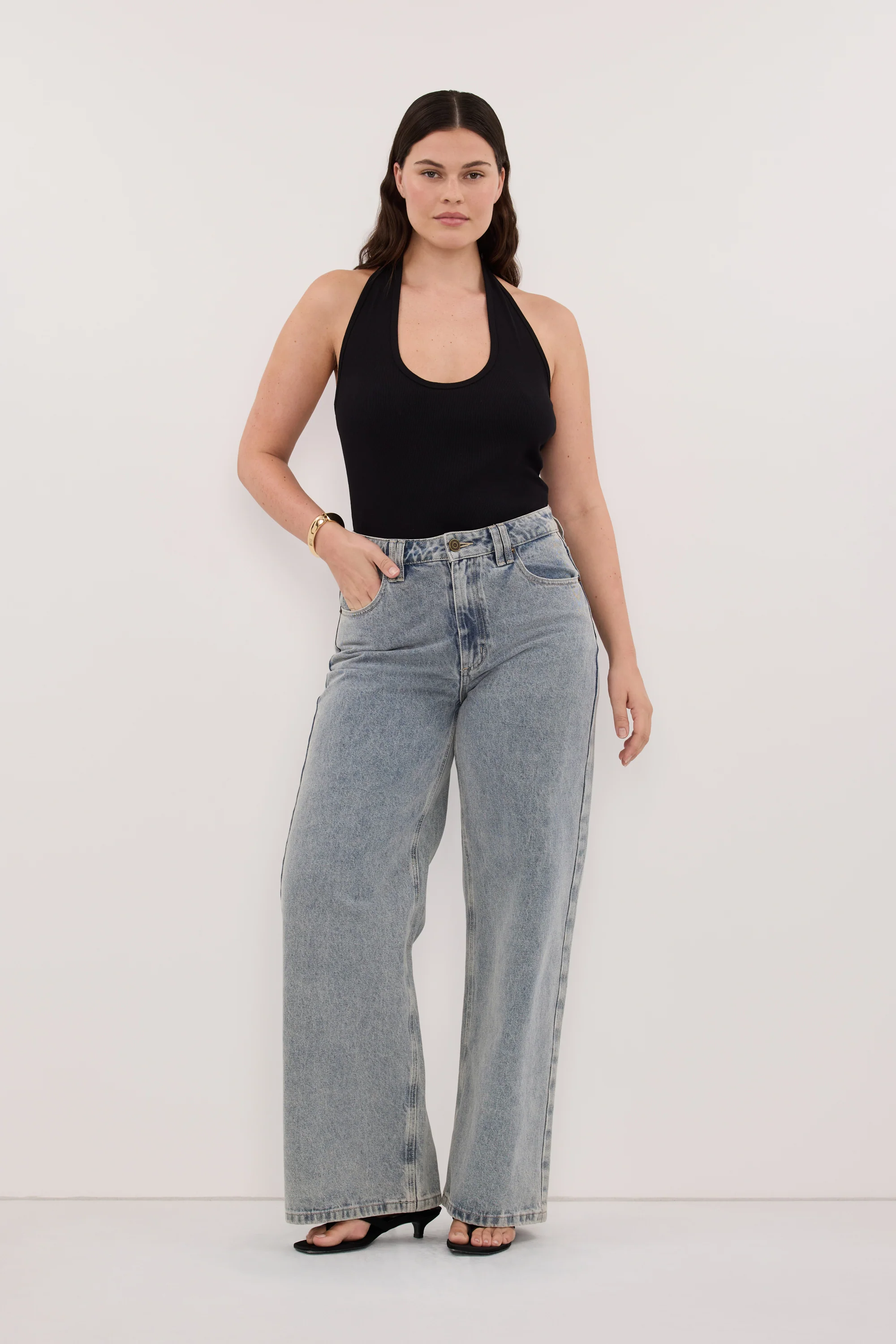 HARLAN BLACK KNIT HALTER TOP - Image 6