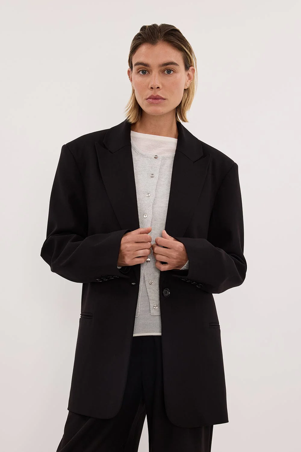 HARLEY 2.0 BLACK OVERSIZED BLAZER - Image 3