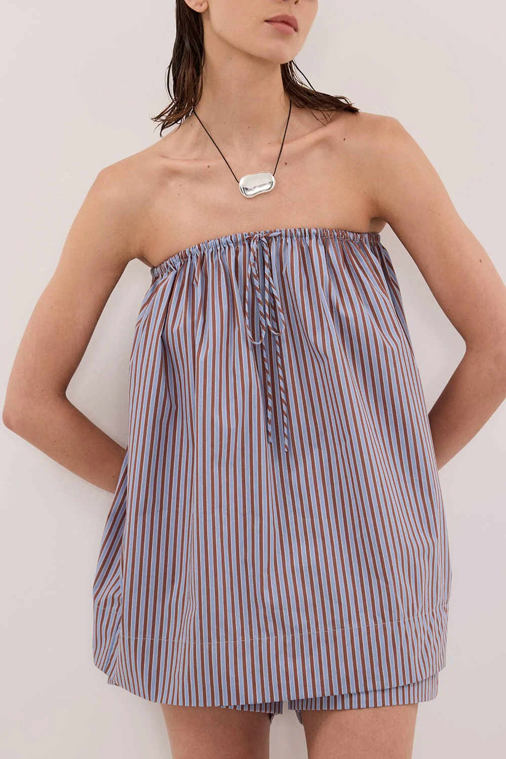 HARRI STRIPE STRAPLESS TOP - Image 5
