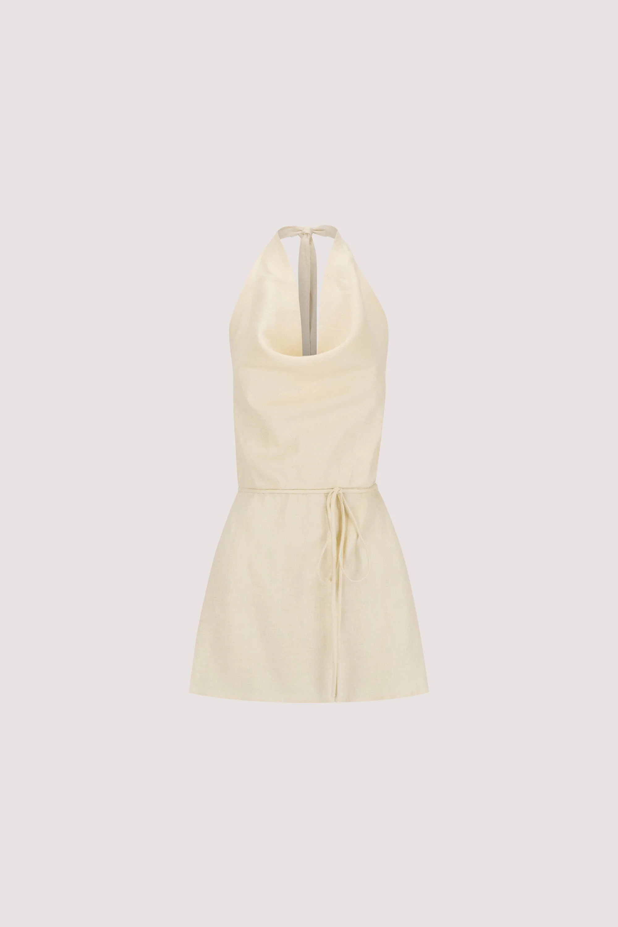 HAYLEE STRAW SLEEVELESS LINEN COWL TOP - Image 7