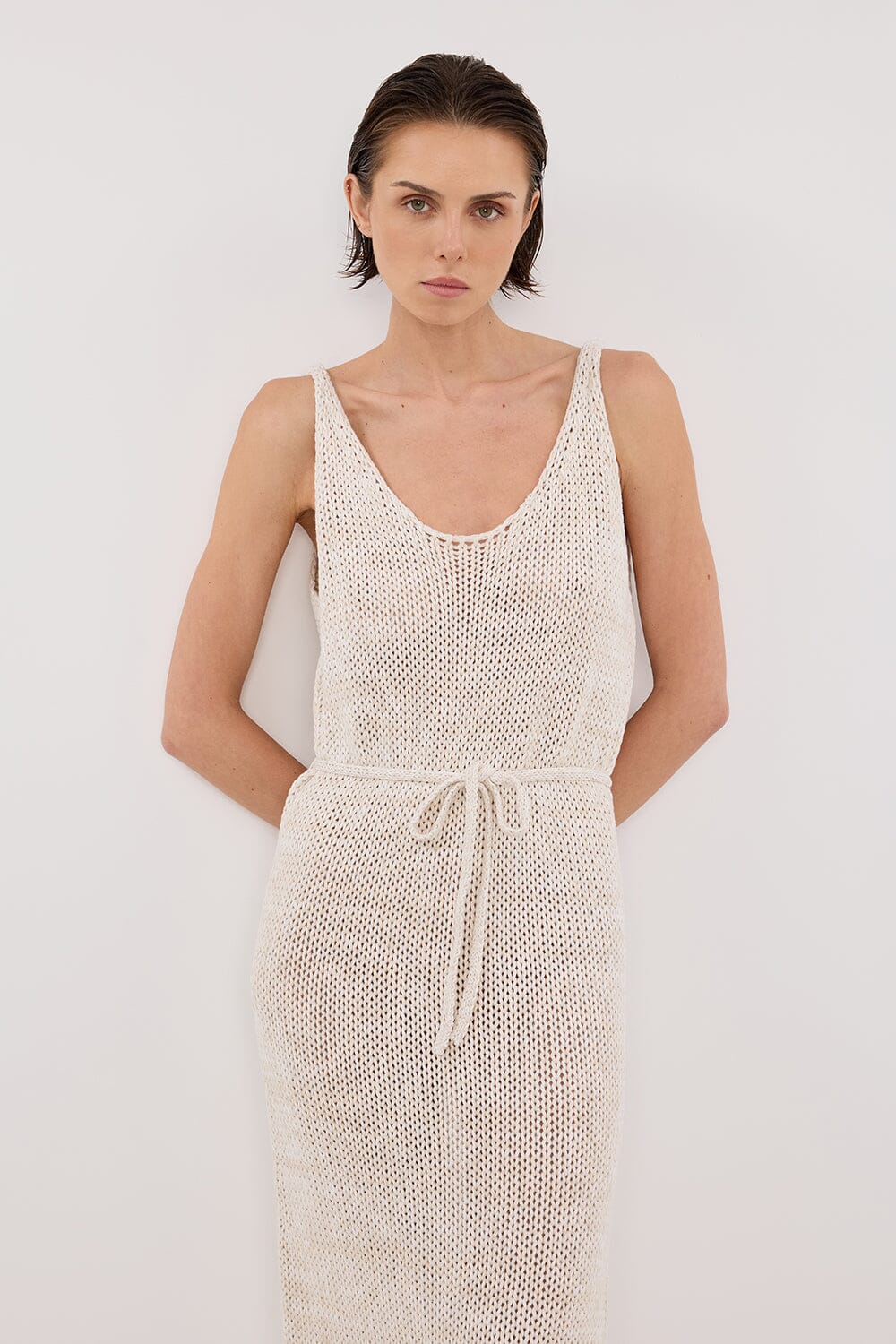 HEIDI CREAM MARLE KNIT MAXI DRESS - Image 2