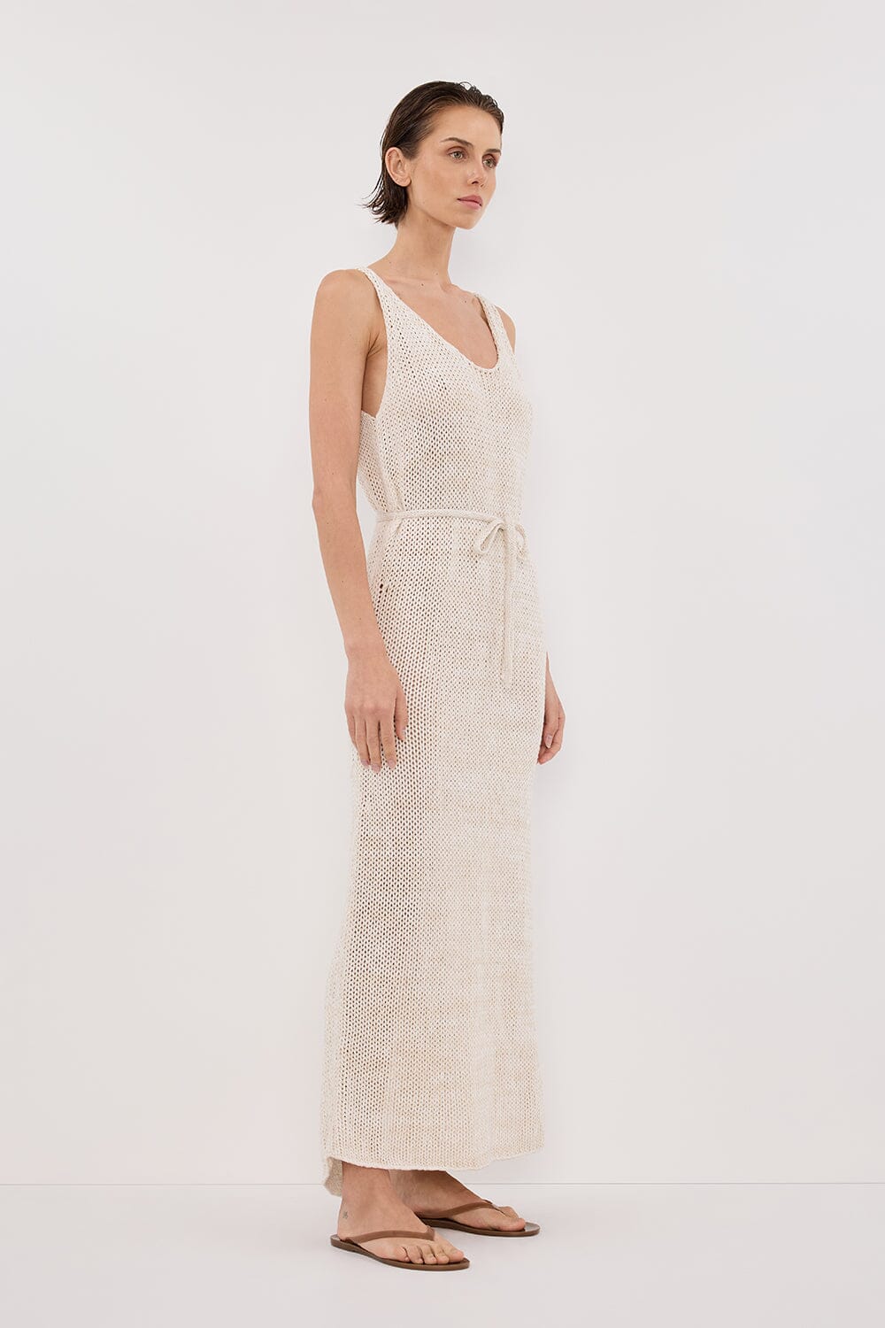 HEIDI CREAM MARLE KNIT MAXI DRESS - Image 3