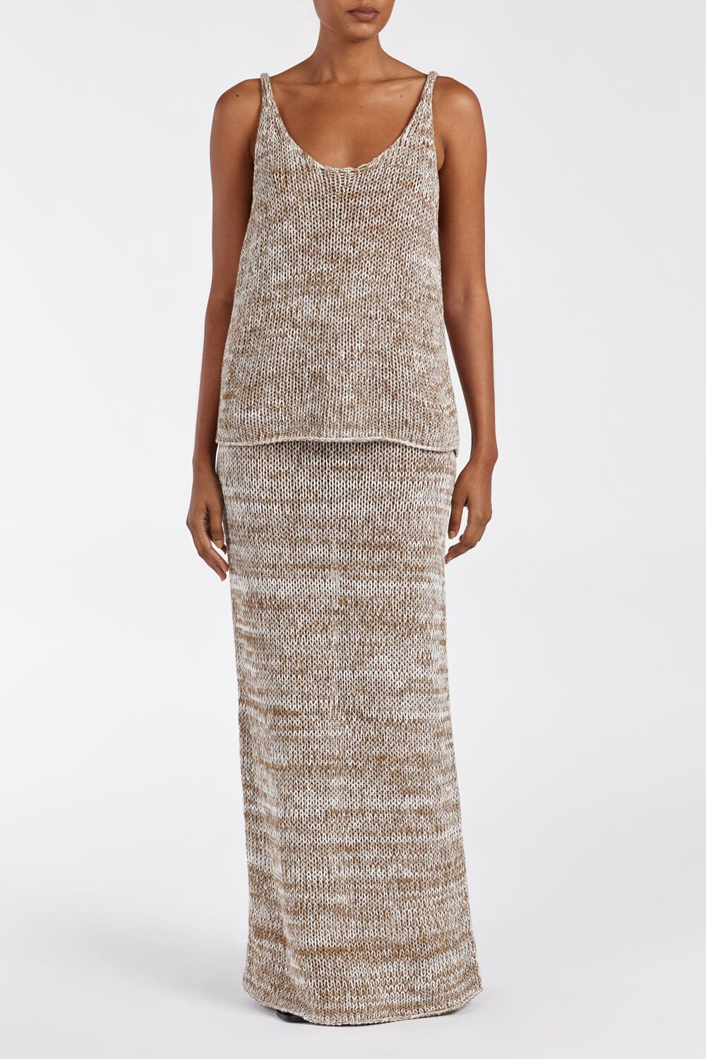 HEIDI TAN MARLE KNIT MIDI SKIRT - Image 4
