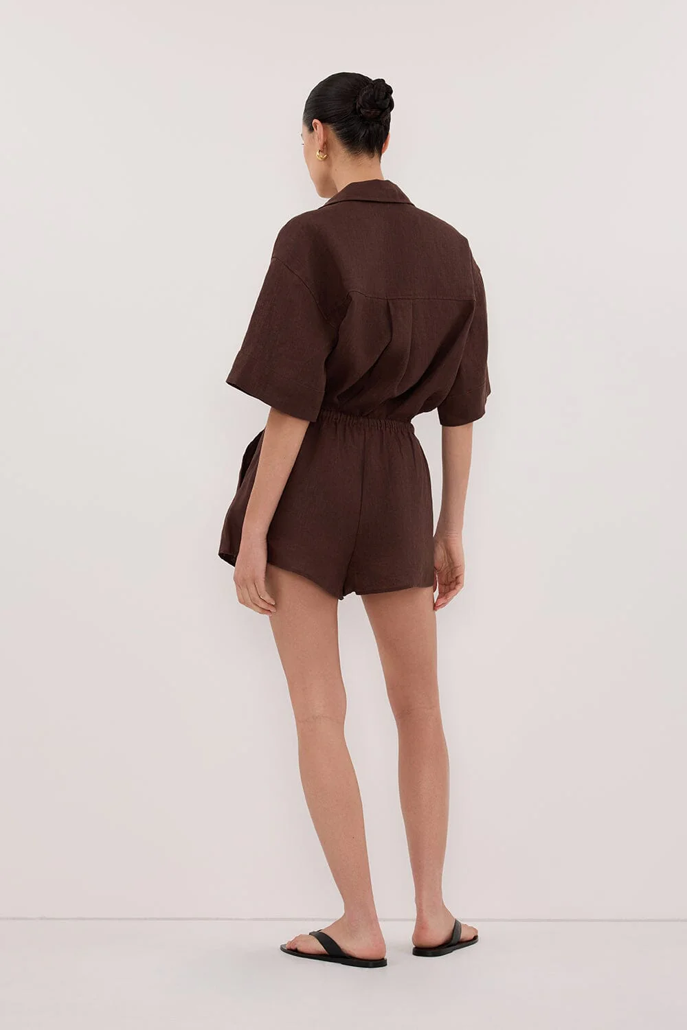 HELENA COCOA LINEN SHORT - Image 5