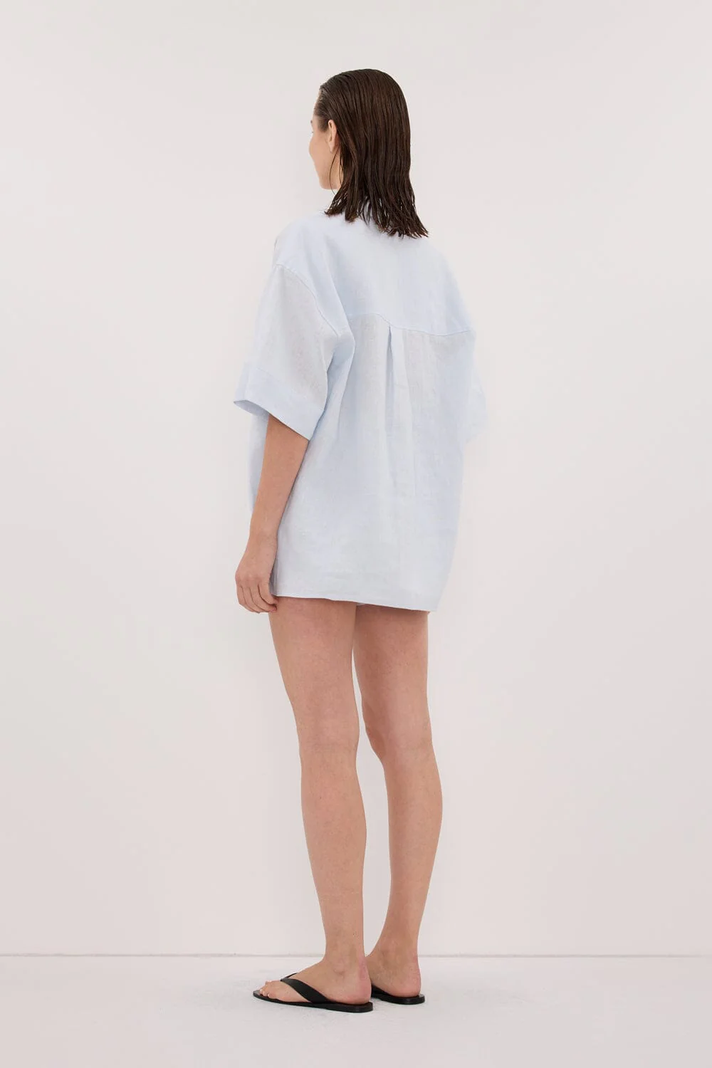 HELENA CORNFLOWER OVERSIZED LINEN SHIRT - Image 4