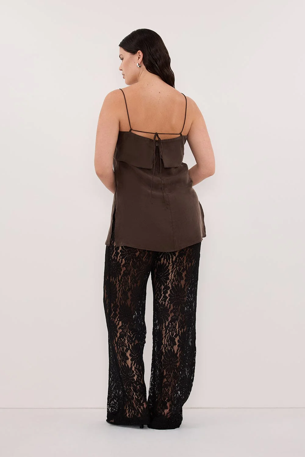 IDA BITTER CHOC SLEEVELESS FOLDOVER CAMI TOP - Image 7