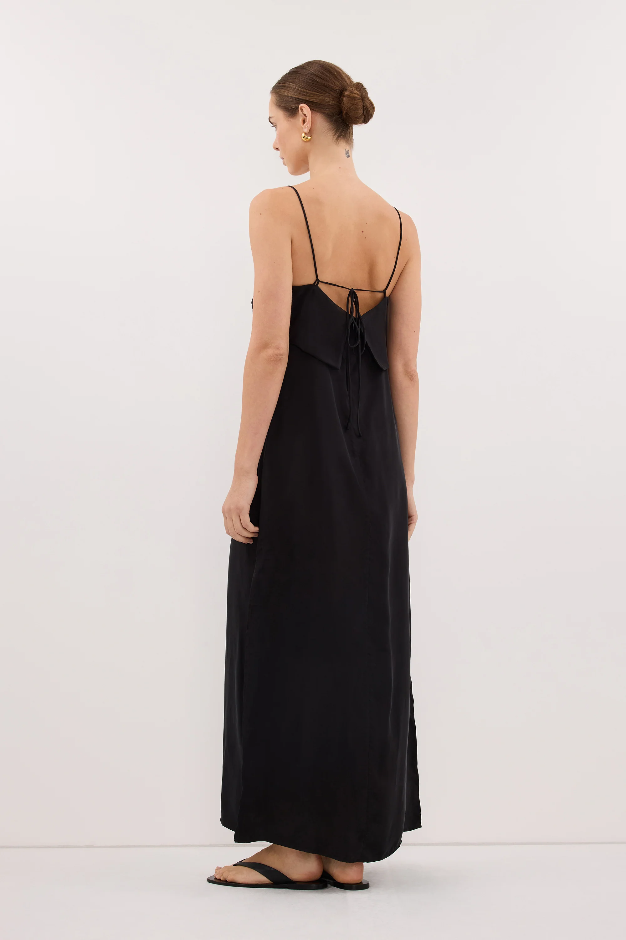 IDA BLACK CUPRO MIDI DRESS - Image 4