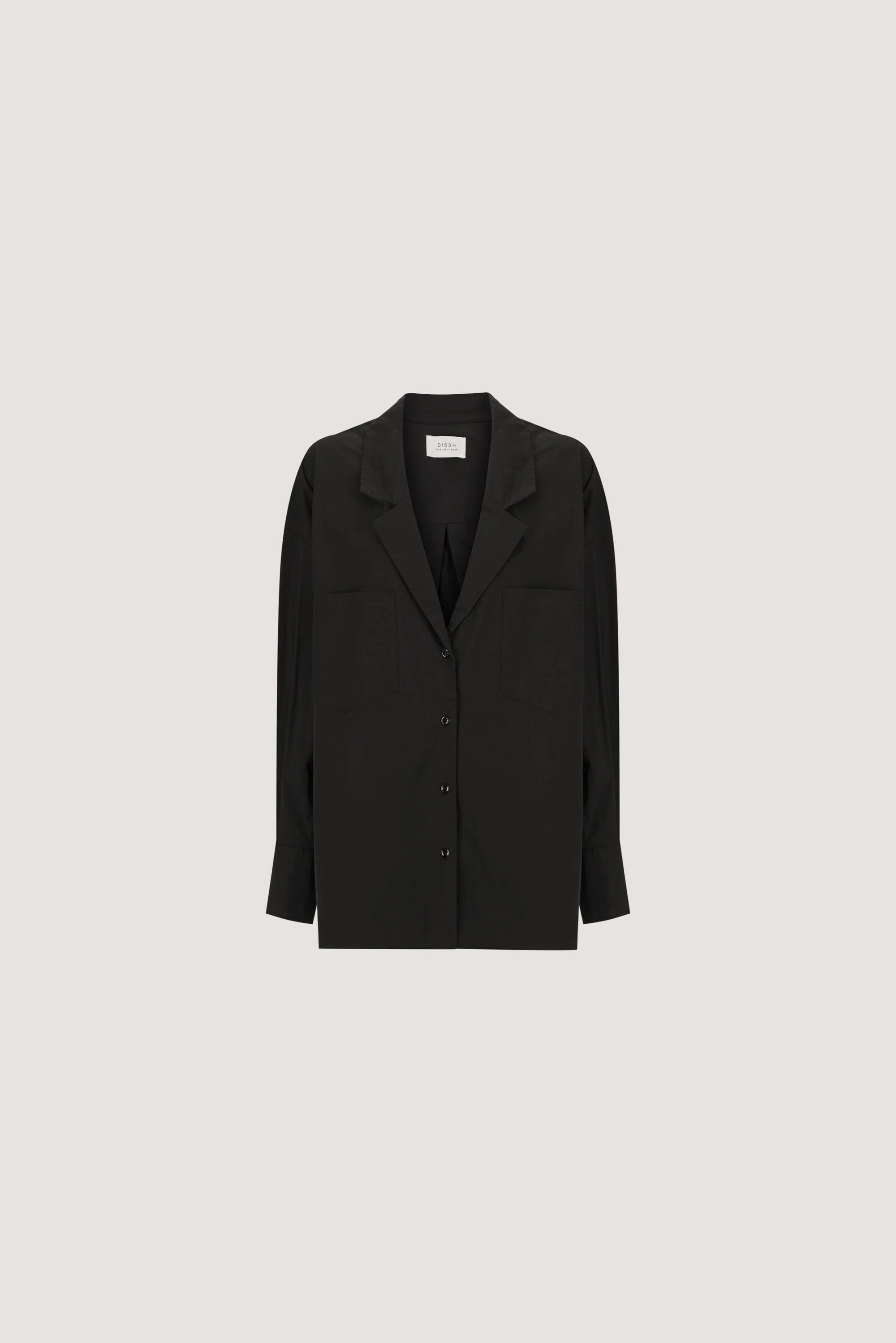 IRENE BLACK LONG SLEEVE NOTCH COLLAR SHIRT - Image 6