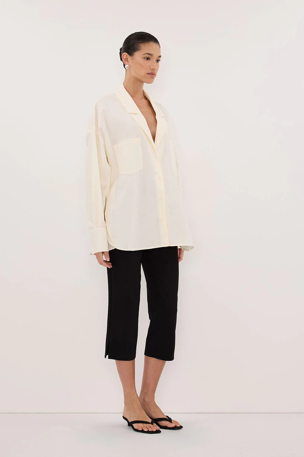 IRENE BUTTER LONG SLEEVE NOTCH COLLAR SHIRT - Image 3