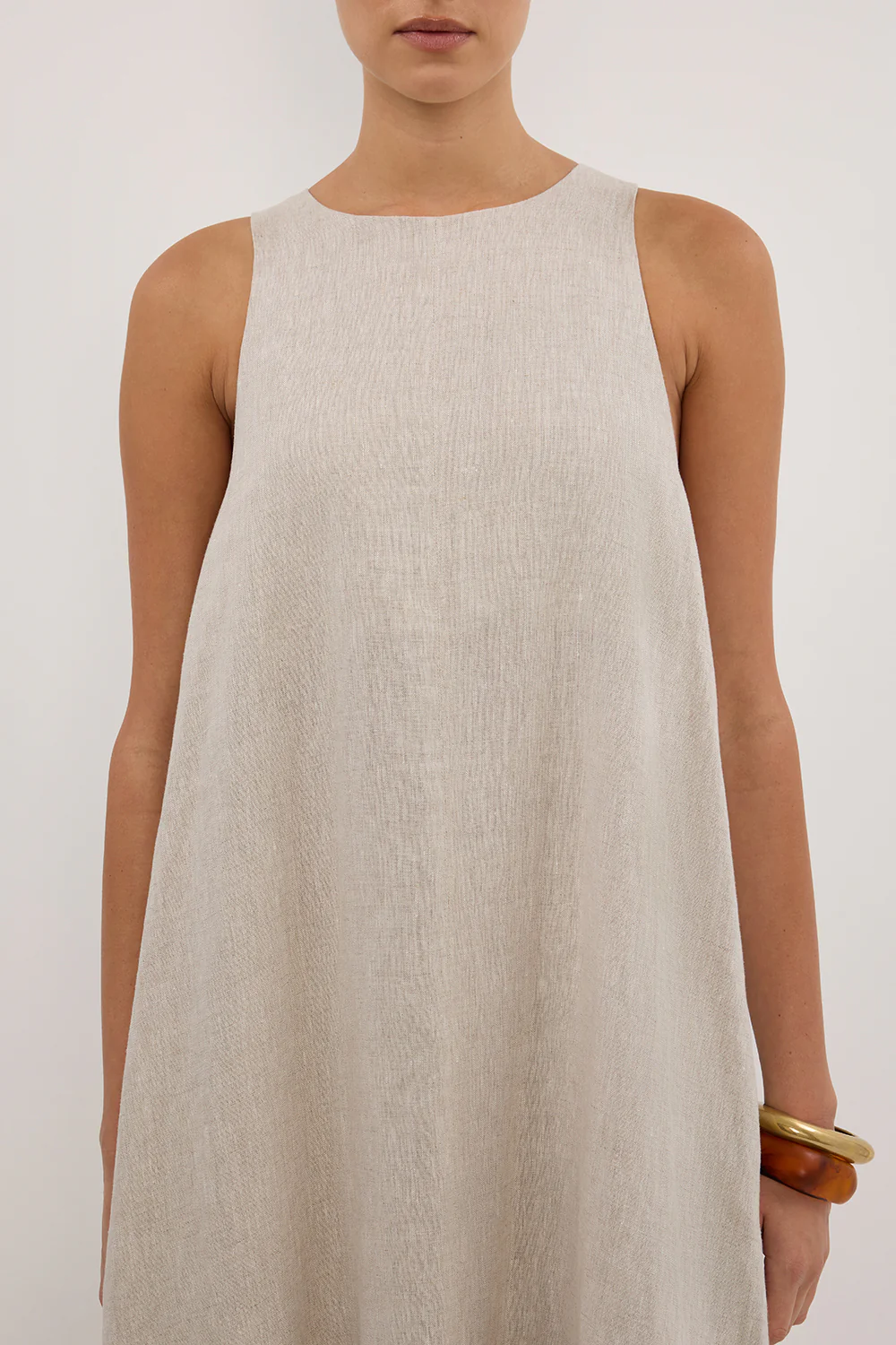 ISABELLE NATURAL LINEN MIDI DRESS - Image 5