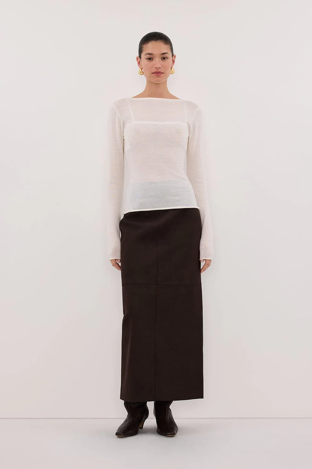 IVY OFF WHITE MERINO LONG SLEEVE TOP - Image 5