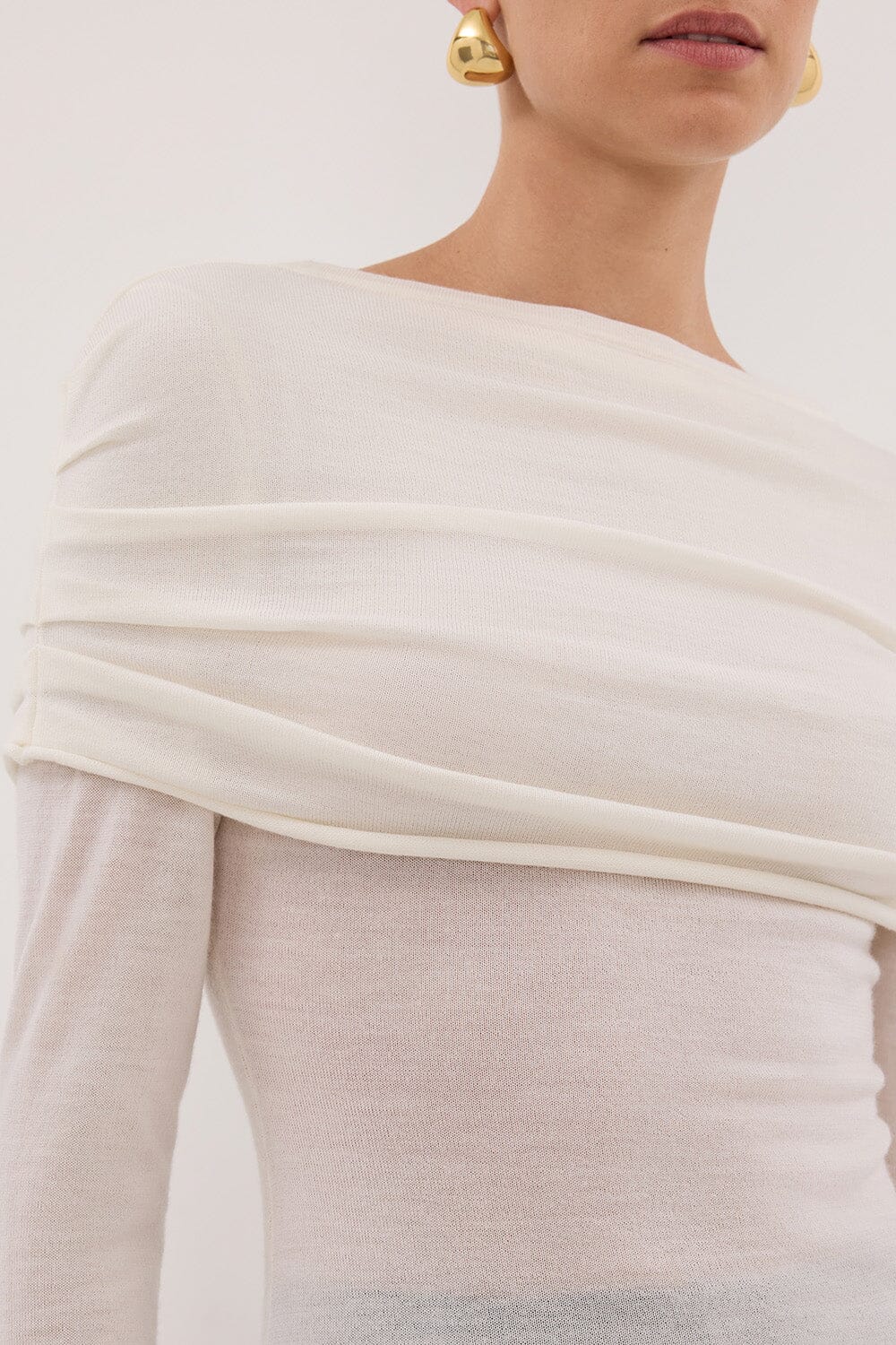 IVY OFF WHITE MERINO LONG SLEEVE TOP - Image 6