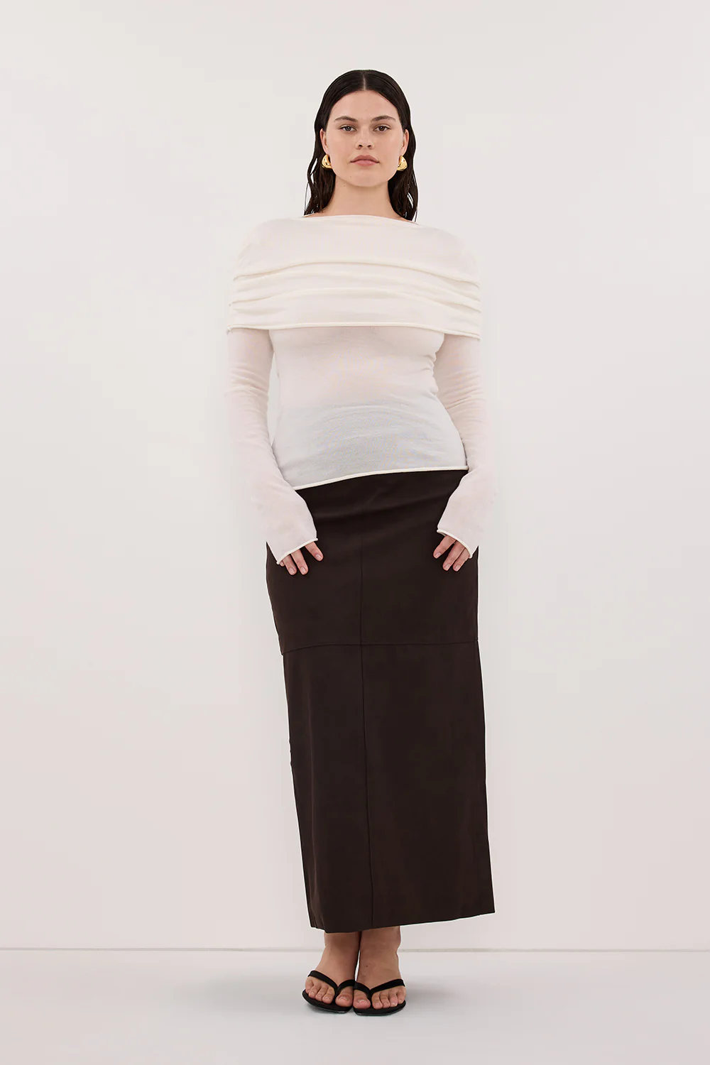 IVY OFF WHITE MERINO LONG SLEEVE TOP - Image 7