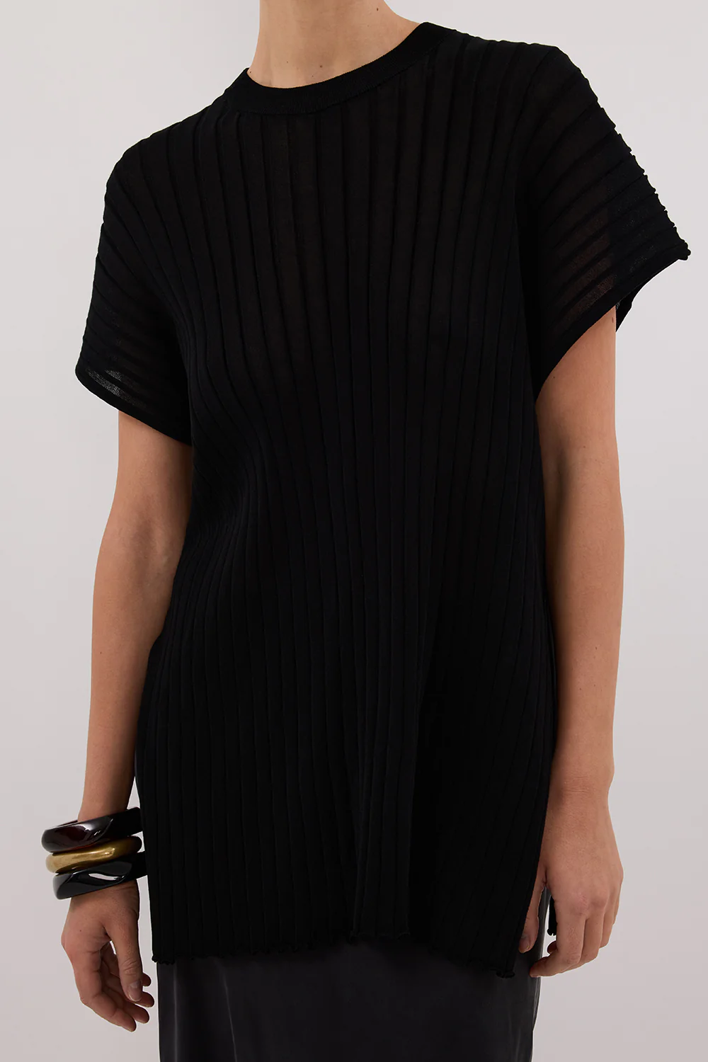JADE BLACK SLEEVELESS KNIT TOP - Image 6