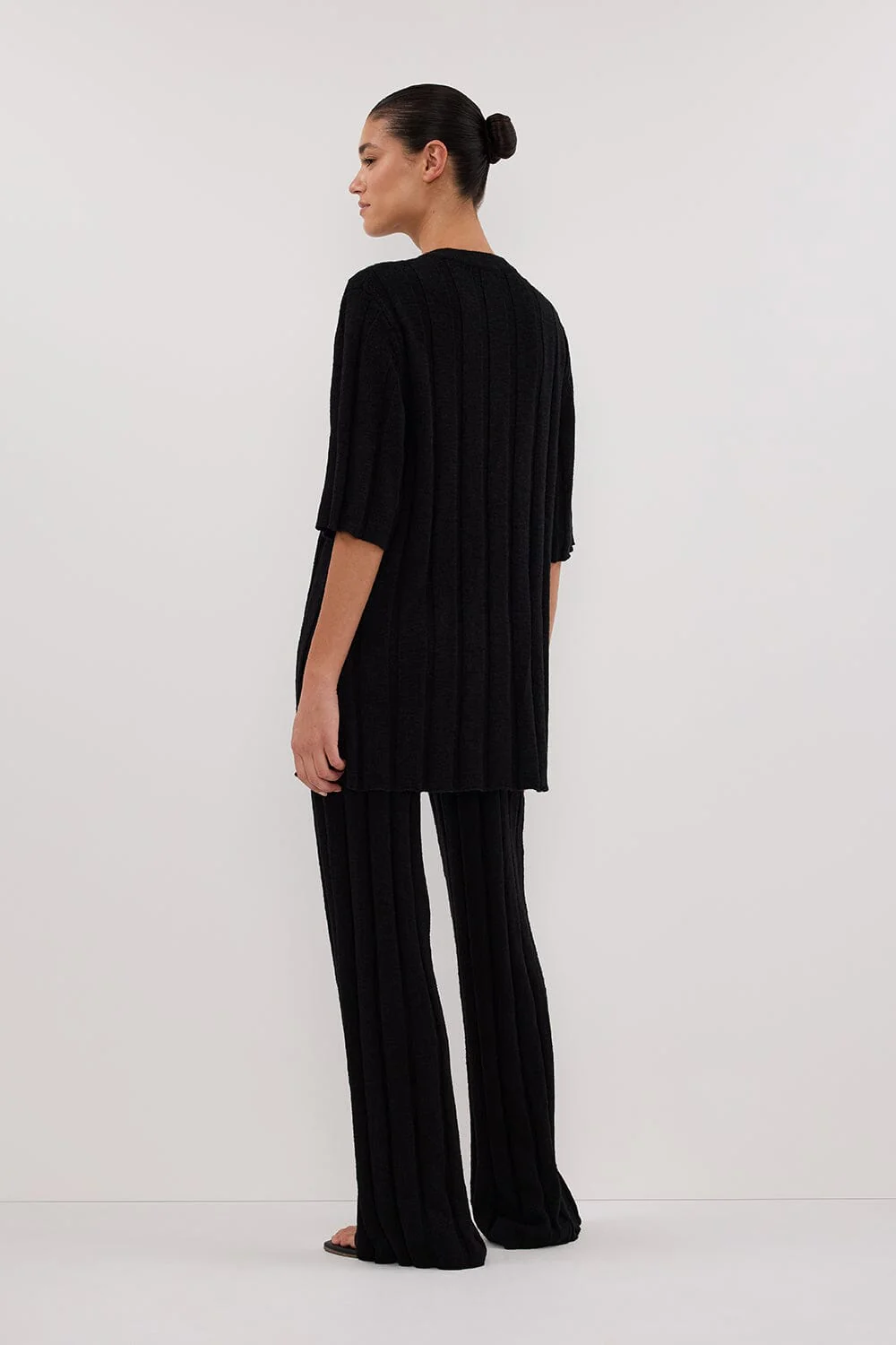 JAZZ BLACK BUTTON KNIT SHIRT - Image 4
