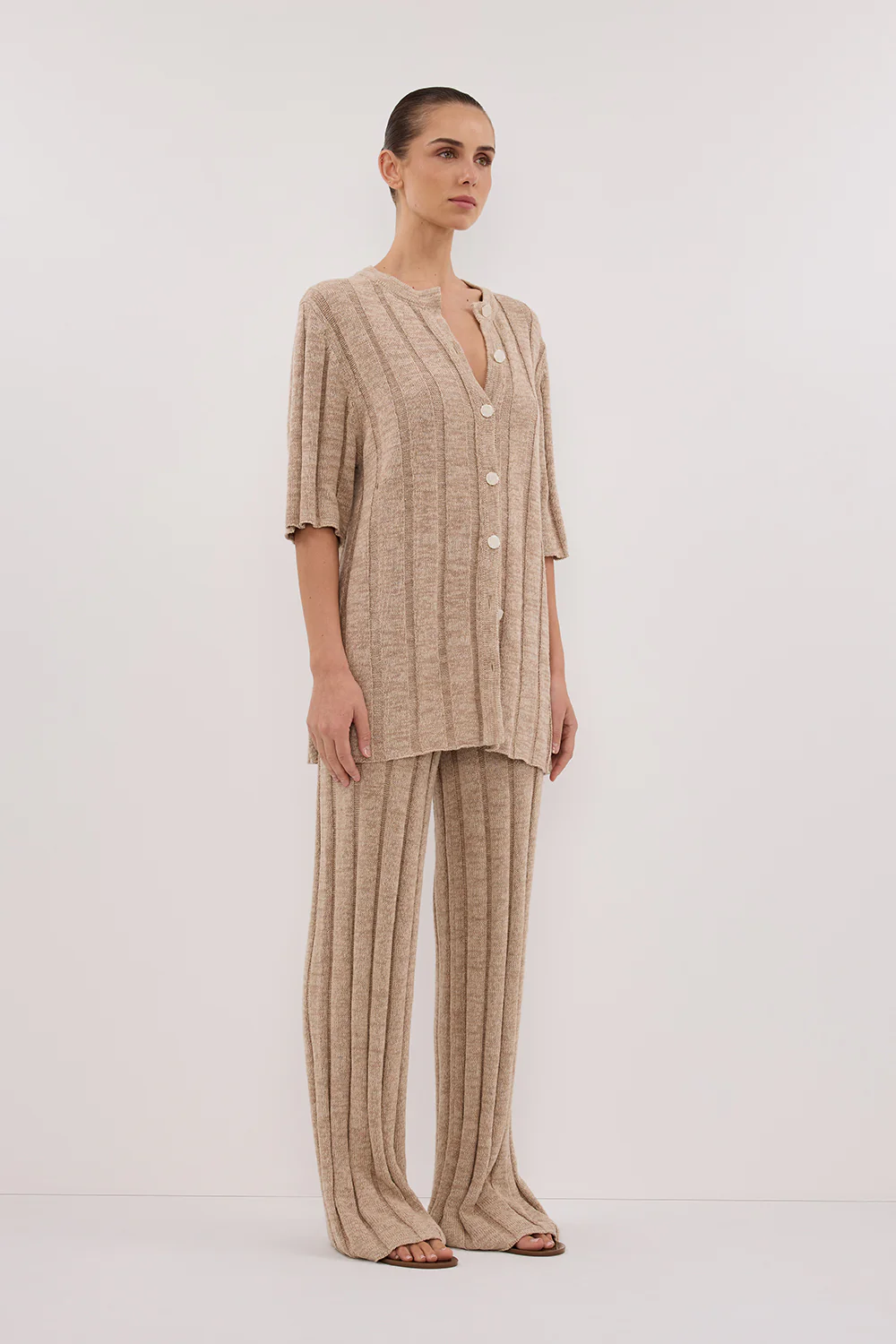 JAZZ NATURAL WIDE LEG KNIT PANT - Image 3