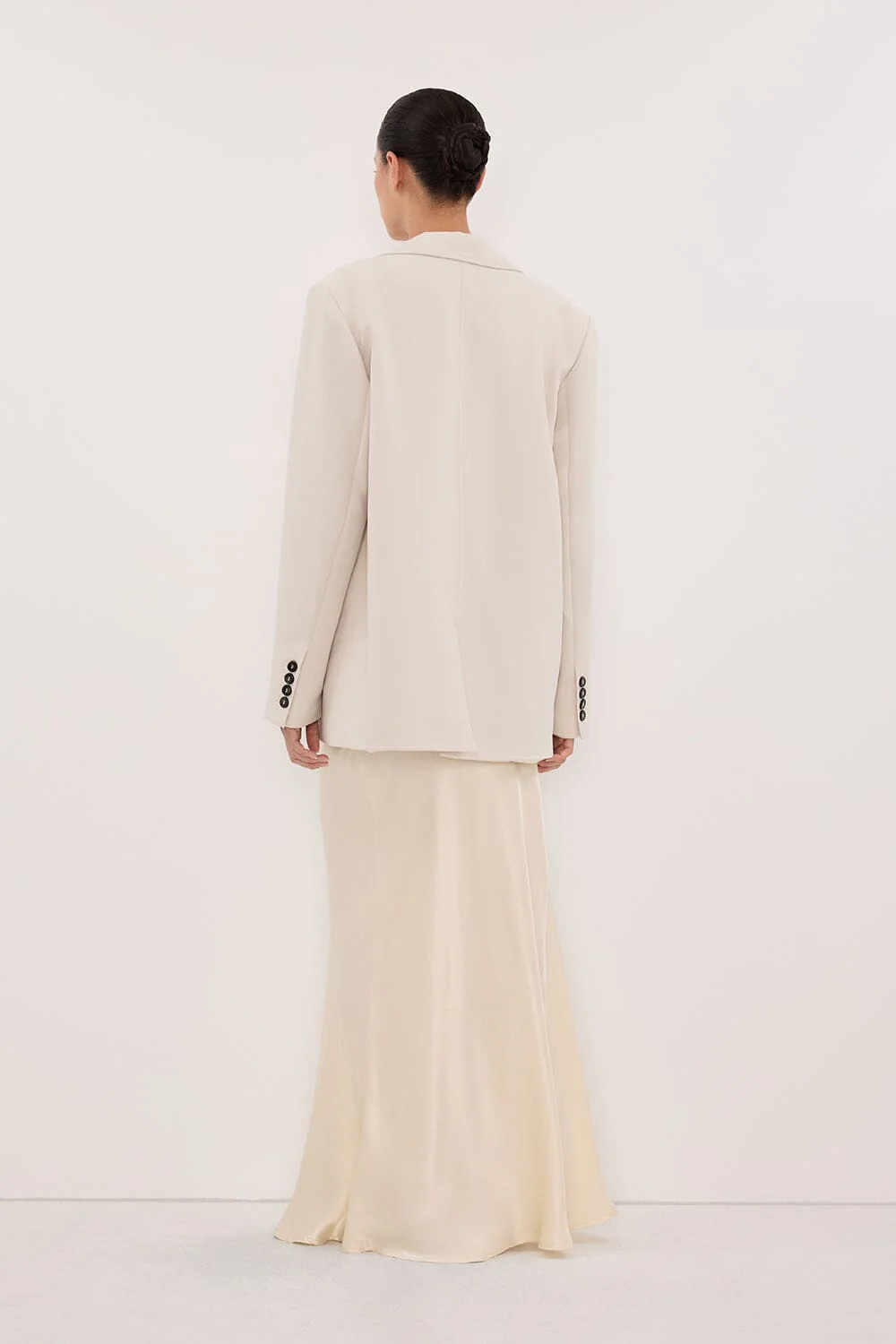 JELENA CREAM SATIN OVERLAY MAXI SKIRT - Image 7