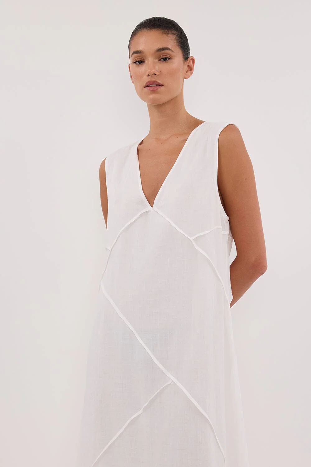 JONA WHITE RAMIE MIDI DRESS - Image 2