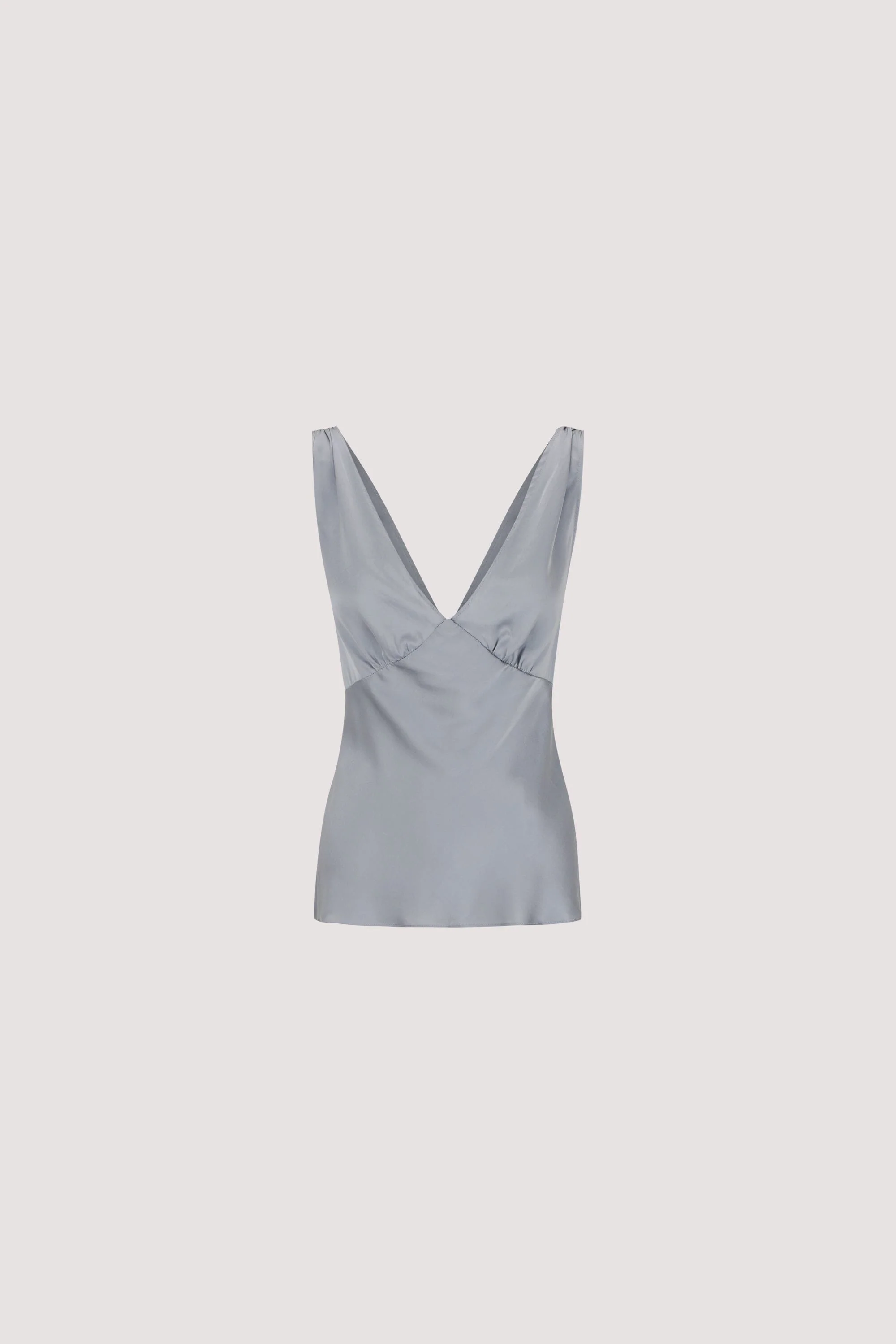 JORJA DUSTY BLUE SLEEVELESS SILK TOP - Image 9