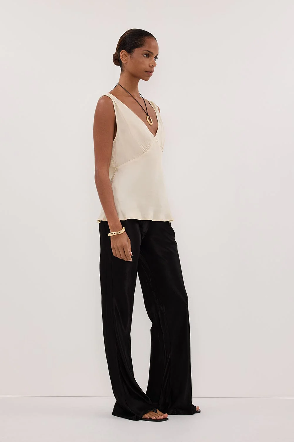 JORJA STRAW SLEEVELESS SILK TOP - Image 4