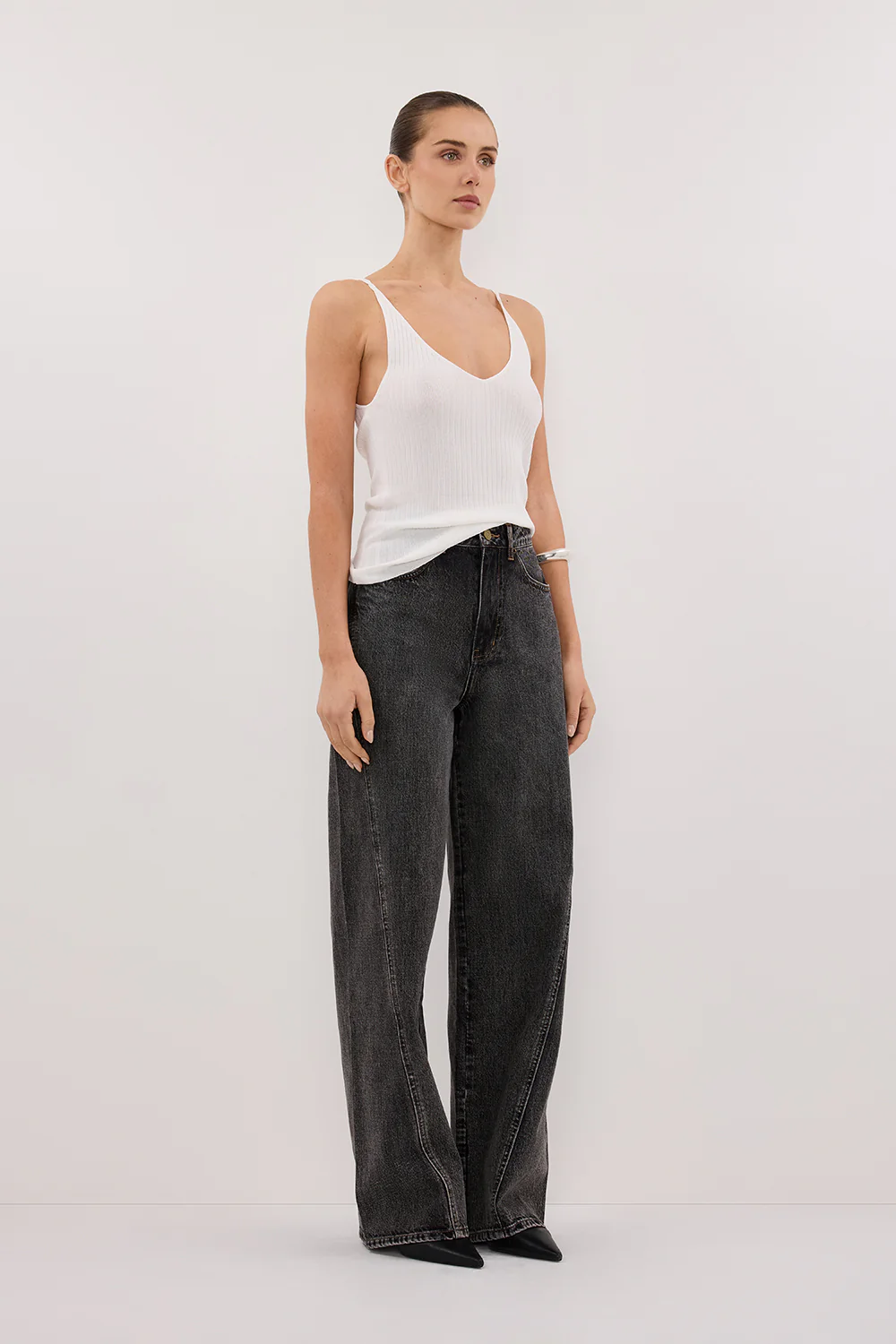 JOY OFF WHITE TWIST KNIT TANK - Image 3