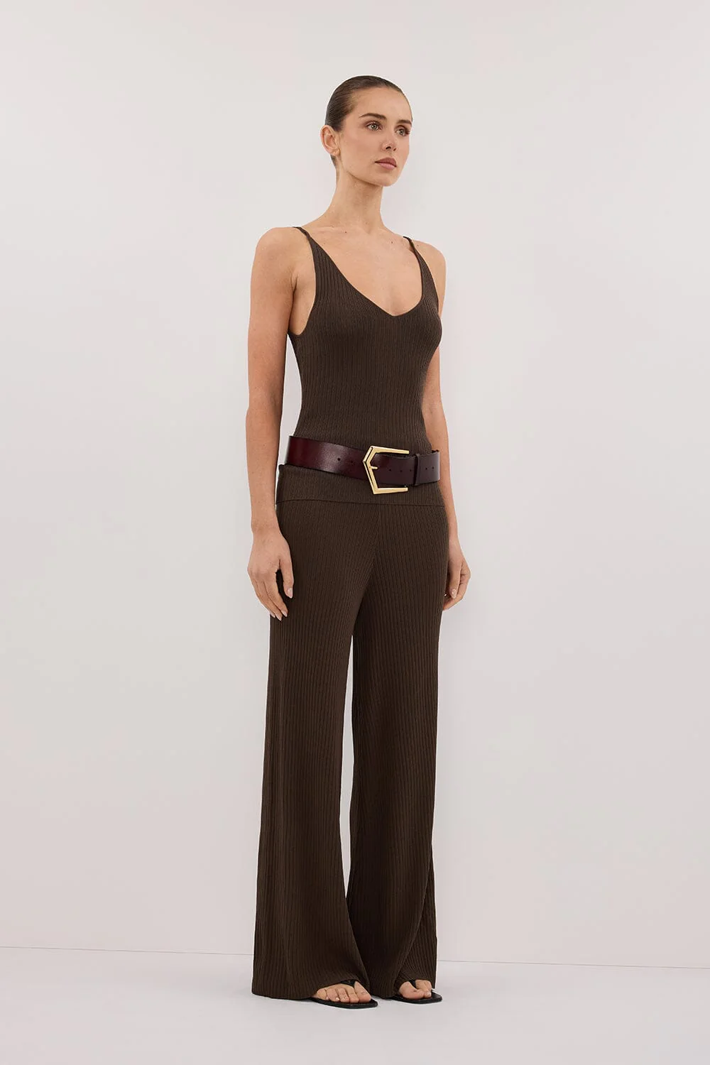 JOY DARK OLIVE TWIST KNIT TANK - Image 3